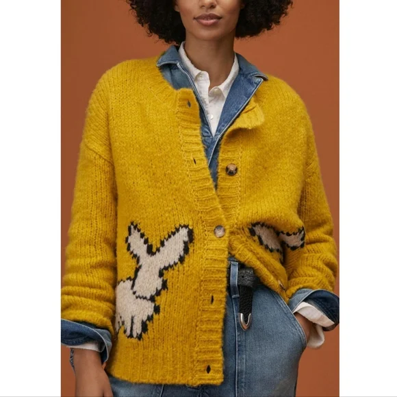 MAEVE ANTHROPOLOGIE BUNNY SLOPE CARDIGAN - Picture 1 of 7